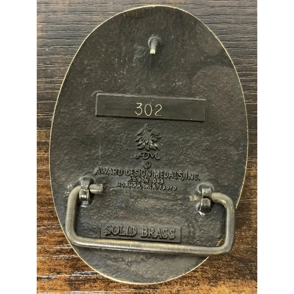 Brass Belt Buckle 1986 Garden City Co-op Crop Production Vtg Award Design Medals